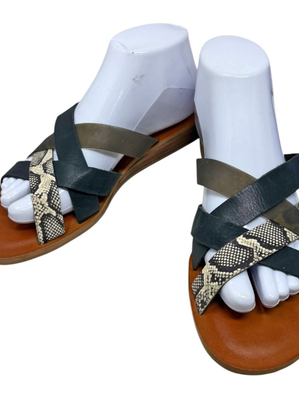 LUCKY BRAND Hallisa Fossilized Multi Band Slide Sandals - Picture 7 of 9